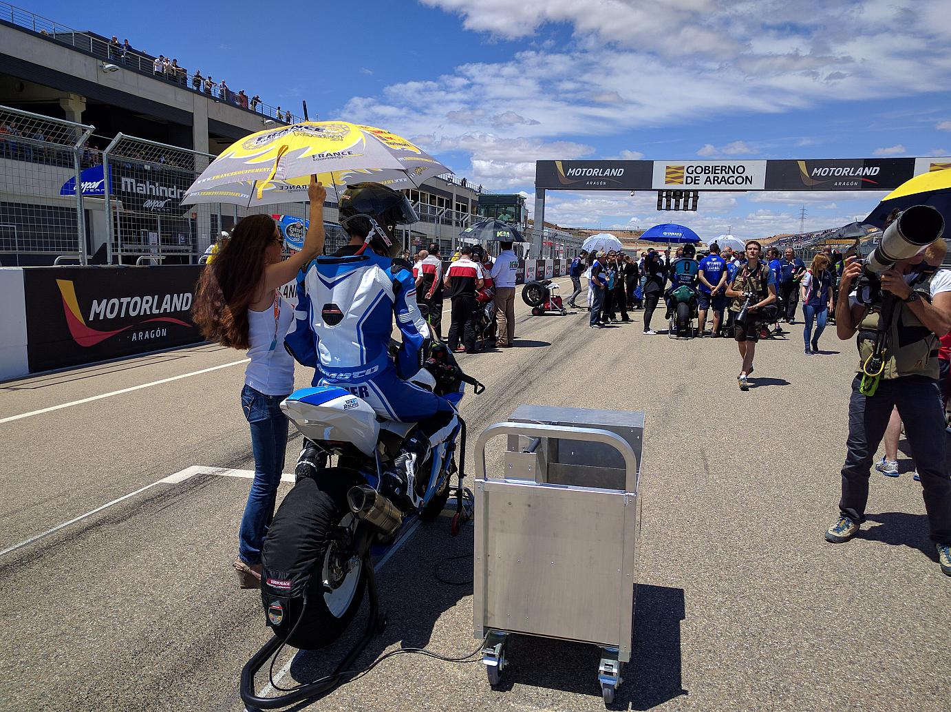 Pierre Texier sur la grille du championnat d'Europe Superbike 2016 à Motorland Aragon