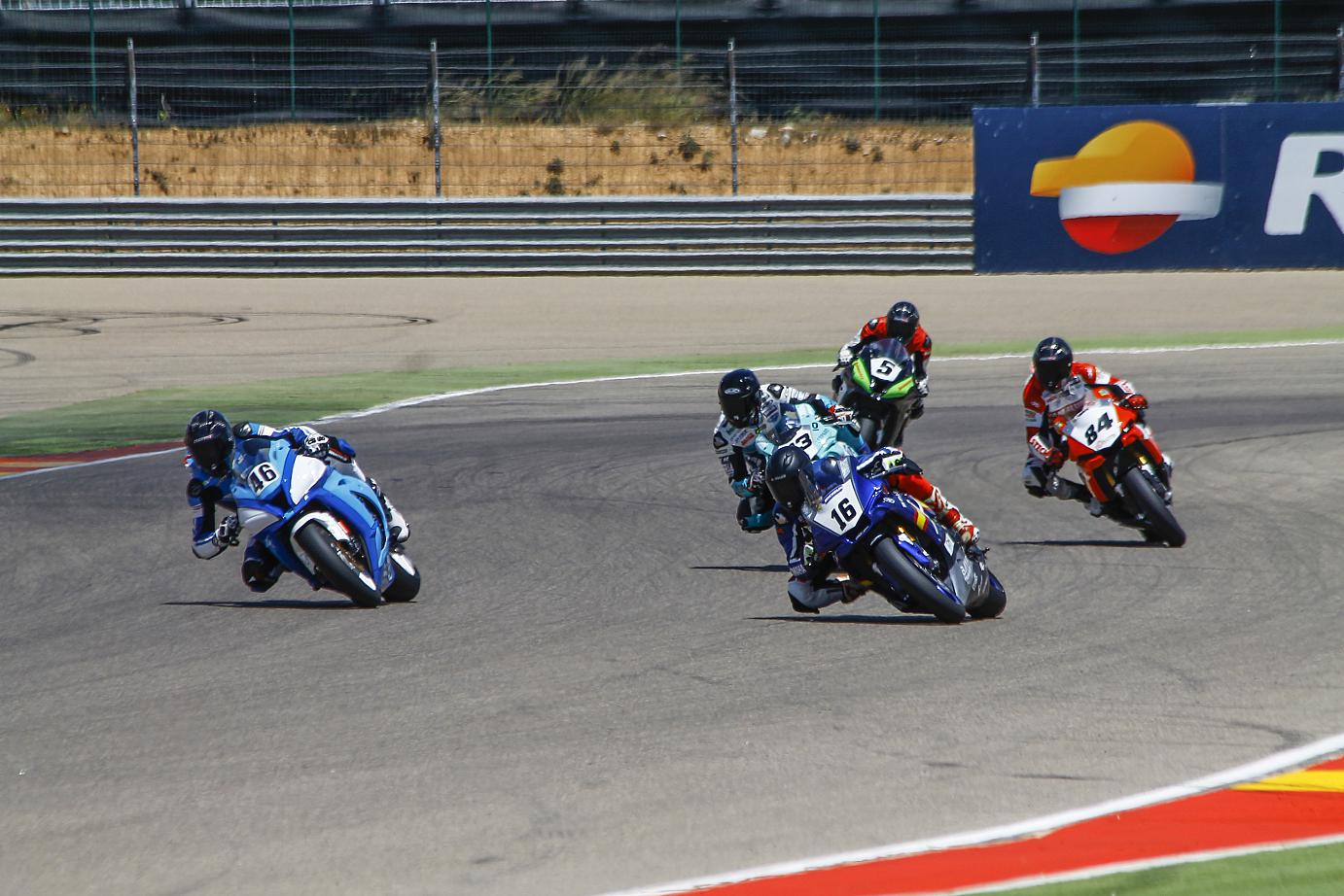 Pierre Texier en bagarre, championnat d'Europe Superbike 2016, Aragon