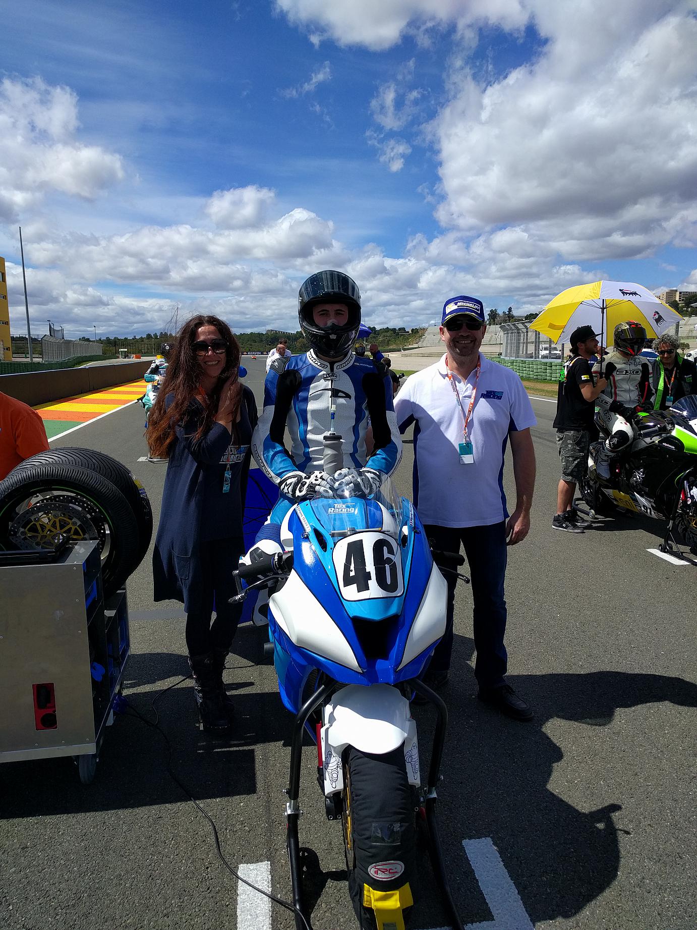 Pierre Texier sur la grille du championnat d'Europe Superbike 2016 à Valence